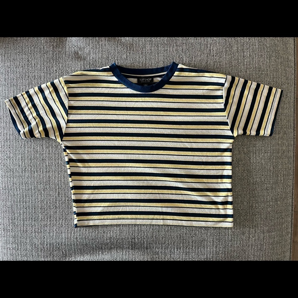 𝅺topshop Women’s Striped Crop Top Size 6‎